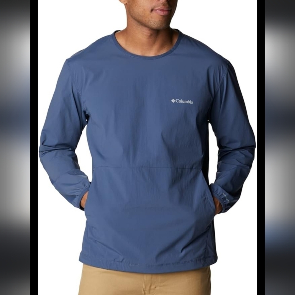 Columbia medium men's dark blue 2 front pockets long sleeve top